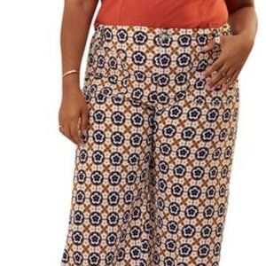 Anthropologie Maeve Colette Pants NWT Navy and Tan
